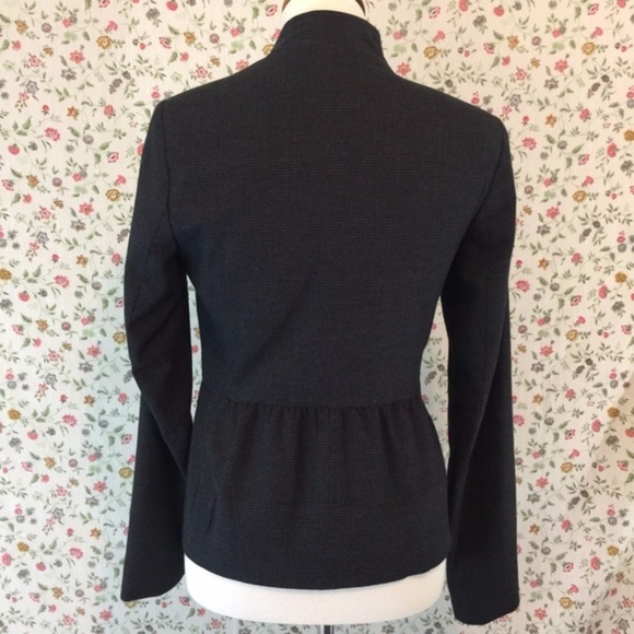 Ann Taylor Loft Dress Coat Grey Black Peplum - Picture 5 of 7